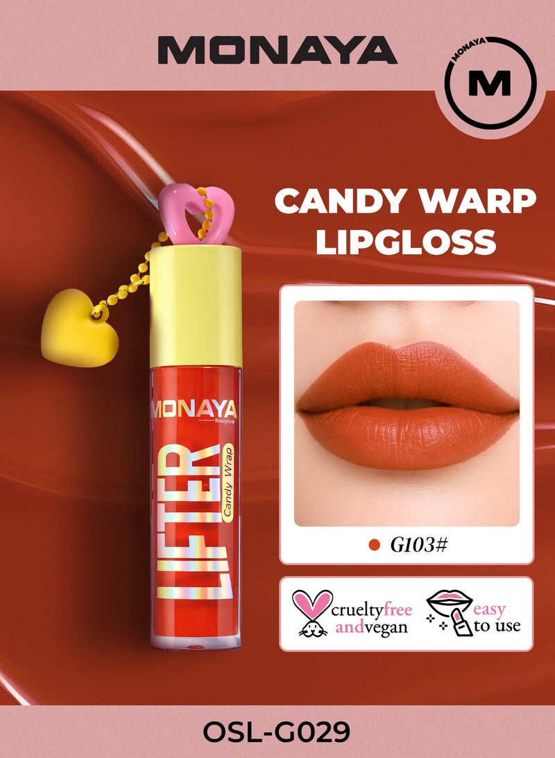 Monaya G029 Candy Wrap Lip Gloss – Glassy Gloss Finish for Fuller-Looking Lips, Rich Sheer Color Enhancing Natural Lip Tone, Lightweight Non-Sticky Formula, All-Day Hydration - Image 1